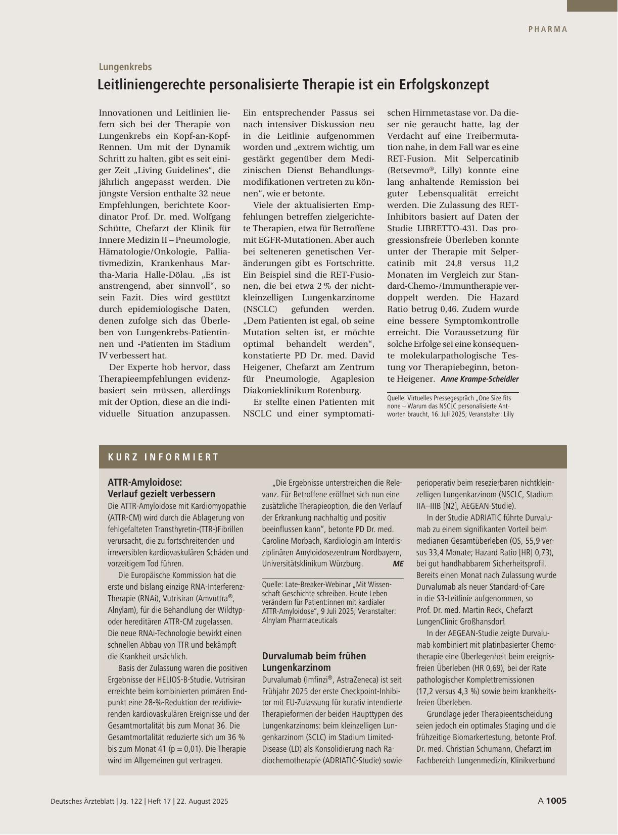 Vorschauseite 1: Kurz informiert