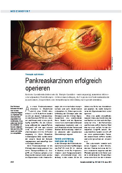 Vorschauseite 1: Therapie optimieren: Pankreaskarzinom erfolgreich operieren