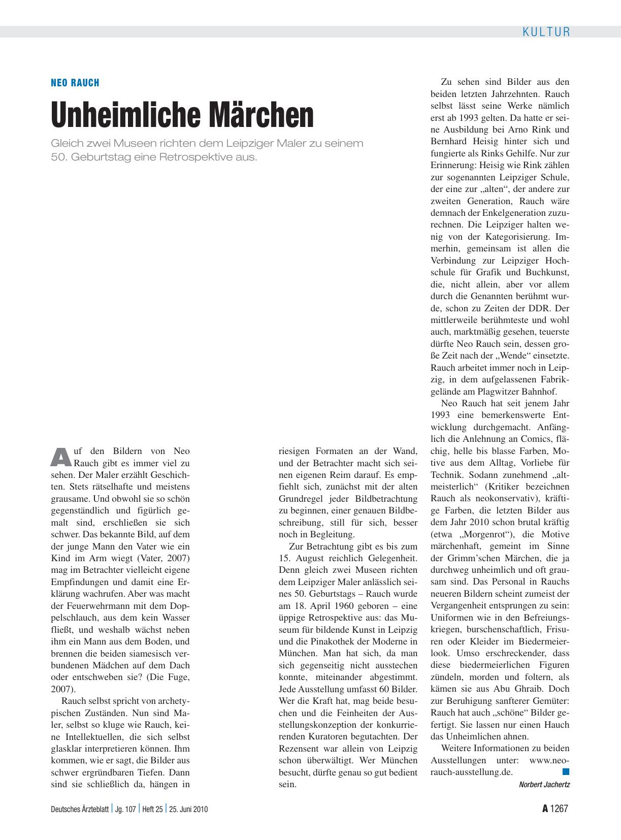 Vorschauseite 1: Neo Rauch: Unheimliche Märchen