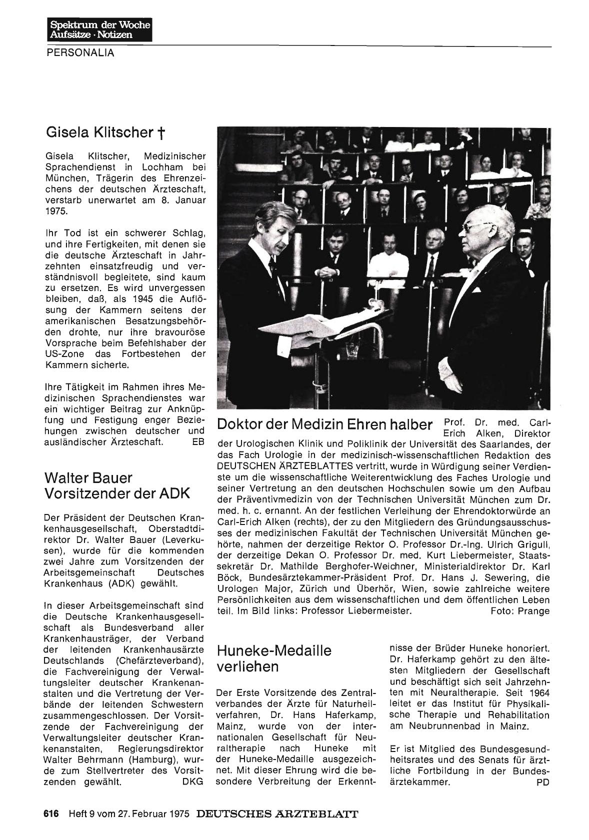 Vorschauseite 1: Doktor der Medizin Ehren halber