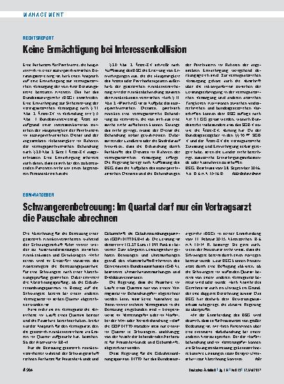 Vorschauseite 1: Rechtsreport: Keine Ermächtigung bei Interessenkollision