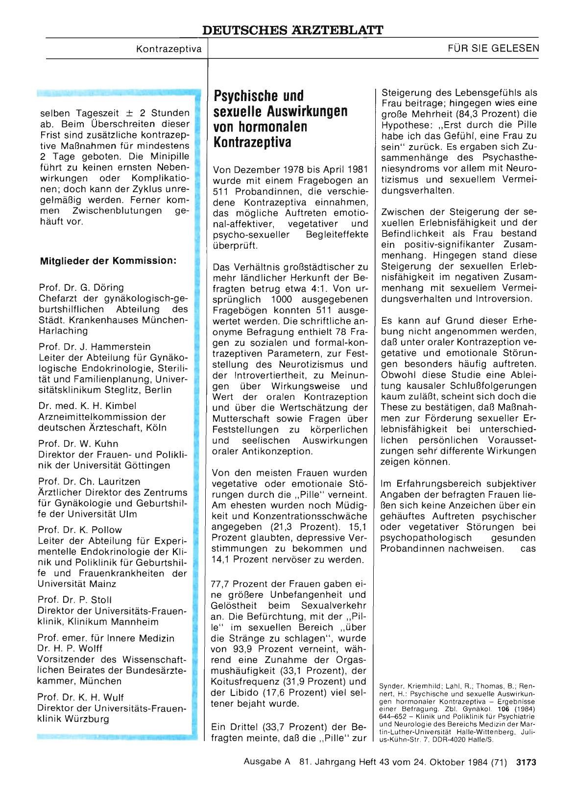 Vorschauseite 1: Psychische und sexuelle Auswirkungen von hormonalen Kontrazeptiva