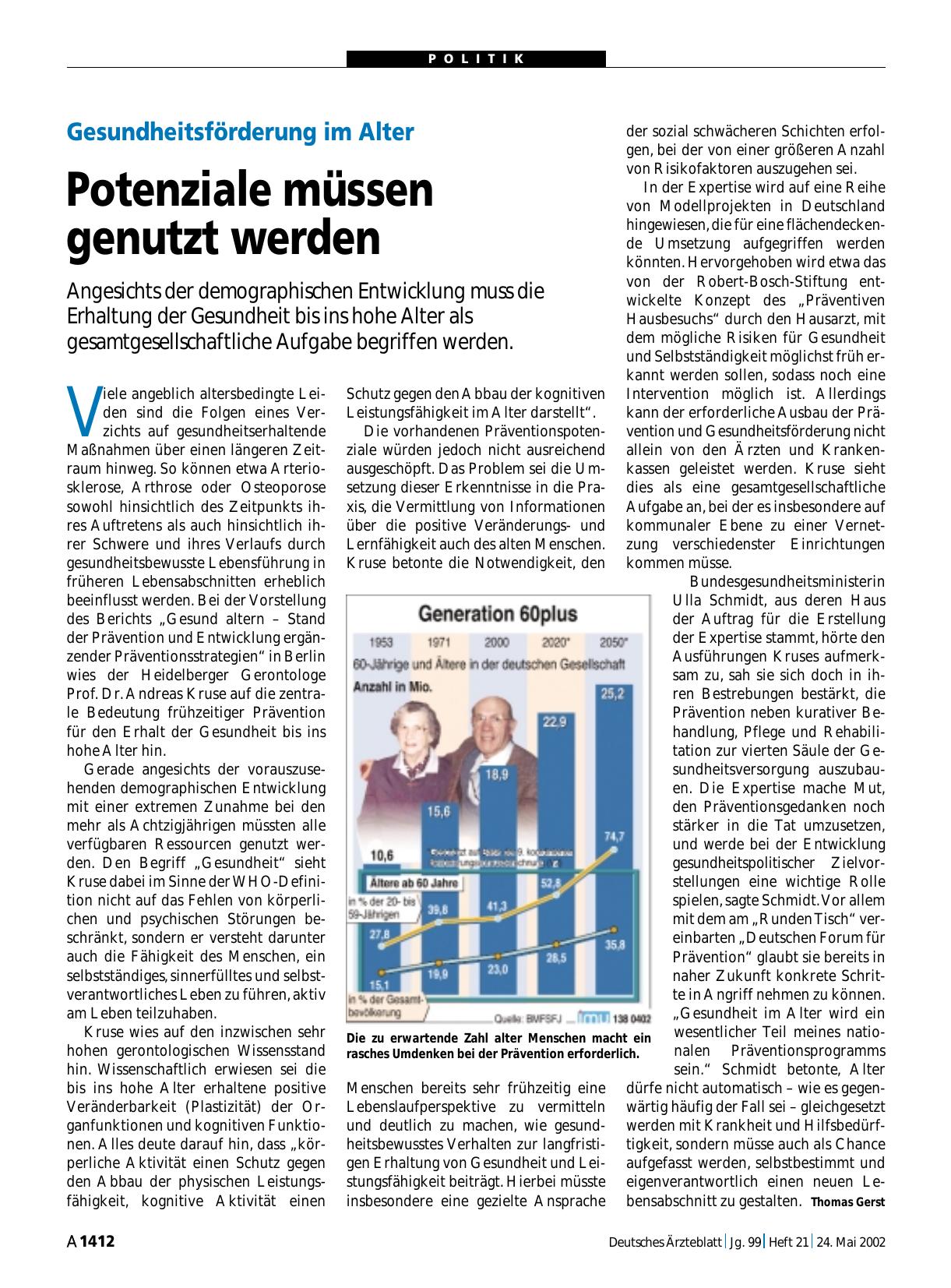Vorschauseite 1: Gesundheitsförderung im Alter: Potenziale müssen genutzt werden