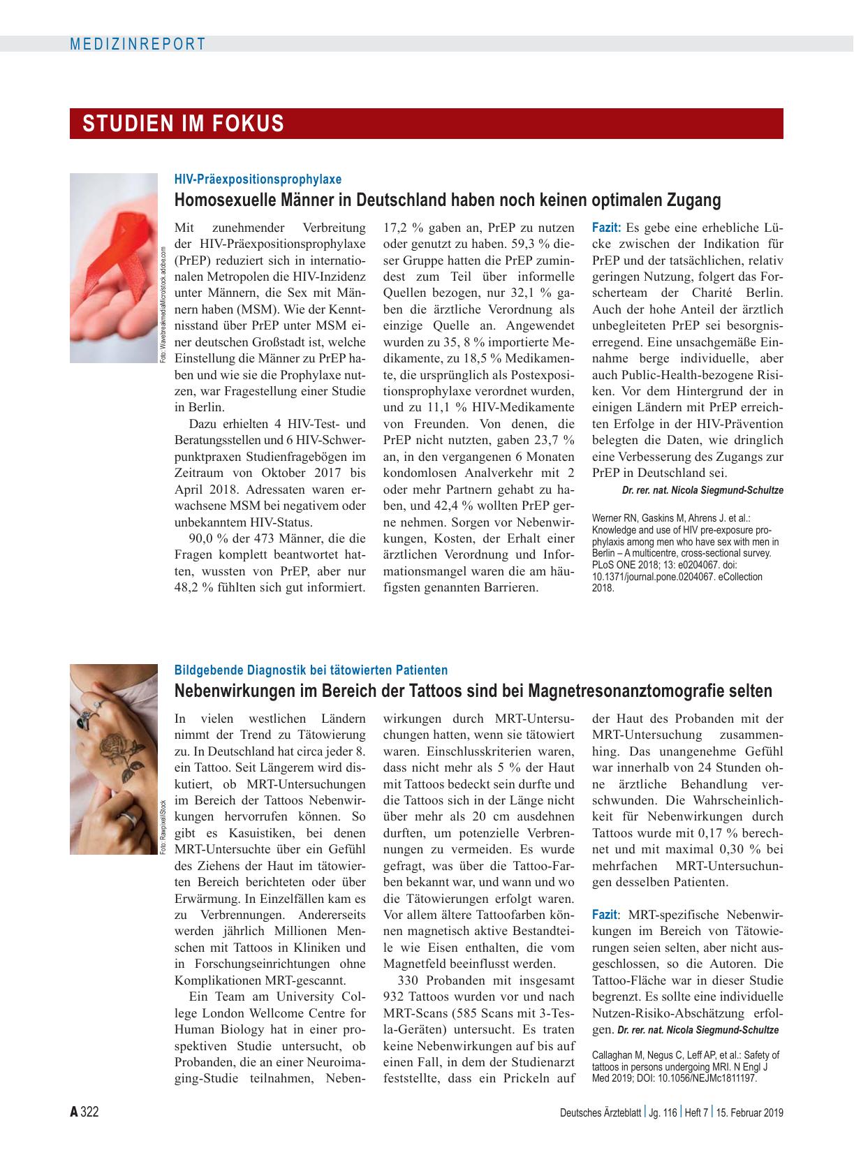 Vorschauseite 1: HIV-Präexpositionsprophylaxe: Homosexuelle Männer in Deutschland haben noch keinen optimalen Zugang