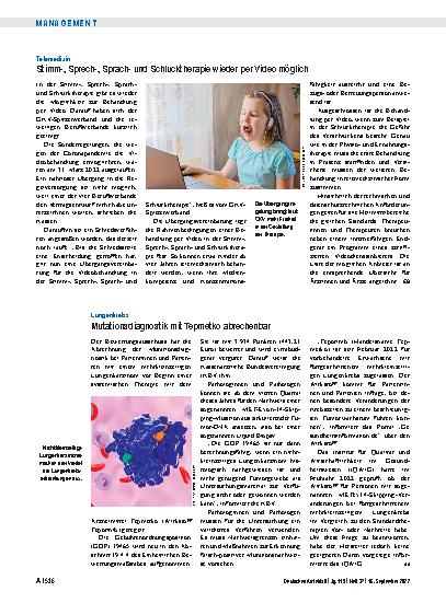 Vorschauseite 1: Lungenkrebs: Mutationsdiagnostik mit Tepmetko abrechenbar
