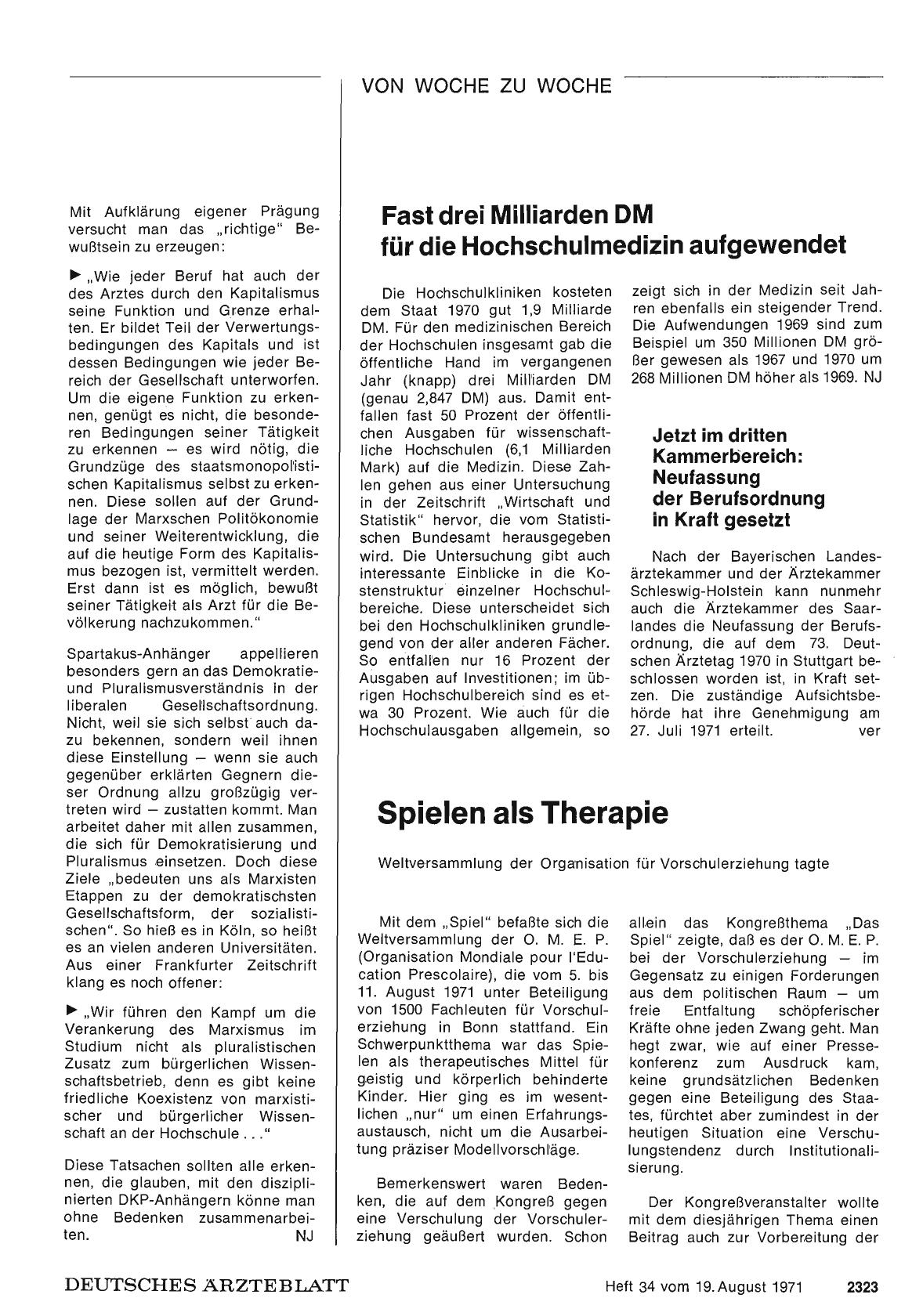 Vorschauseite 1: Fast drei Milliarden DM für die Hochschulmedizin aufgewendet