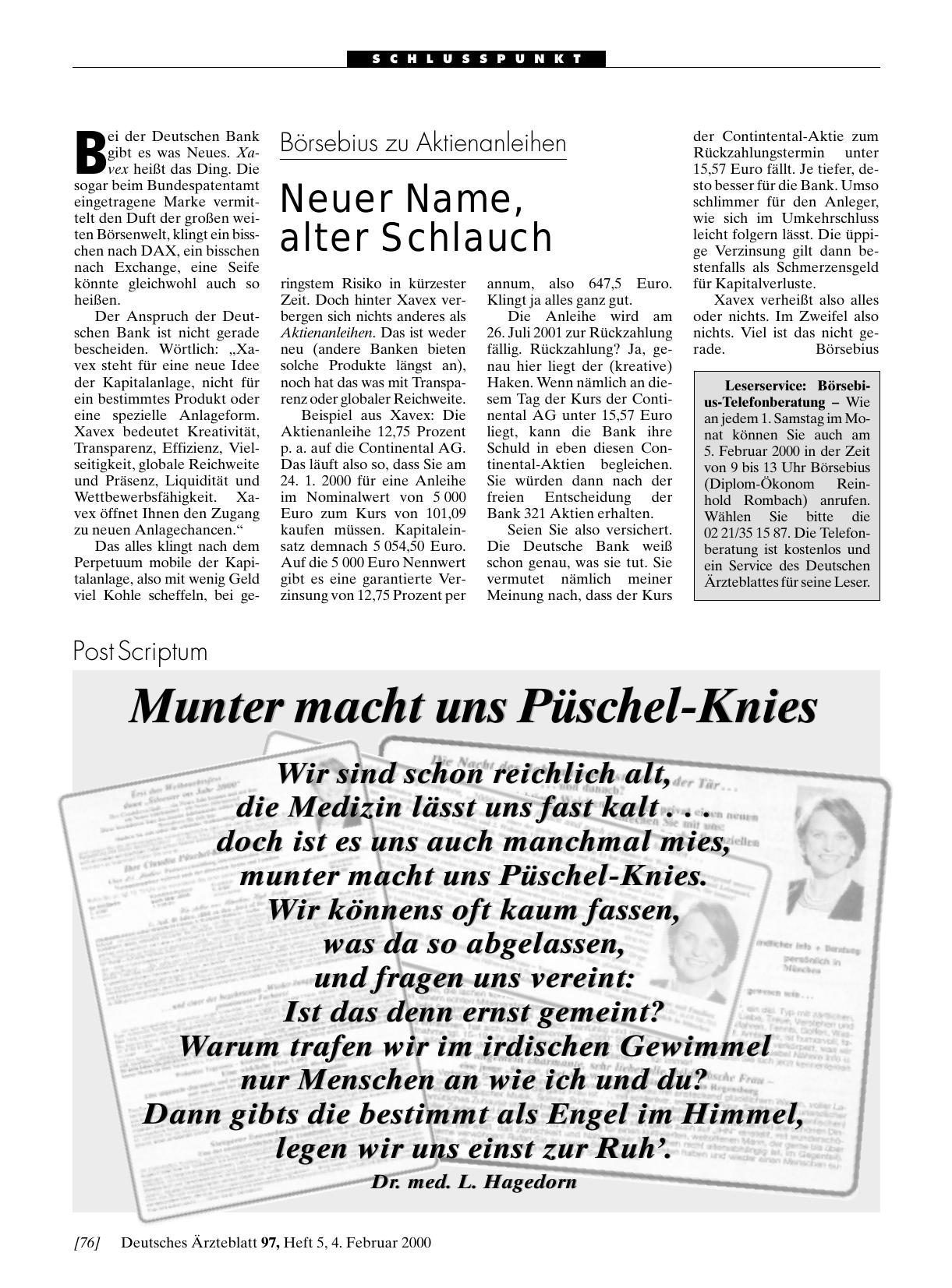 Vorschauseite 1: Munter macht uns Püschel-Knies