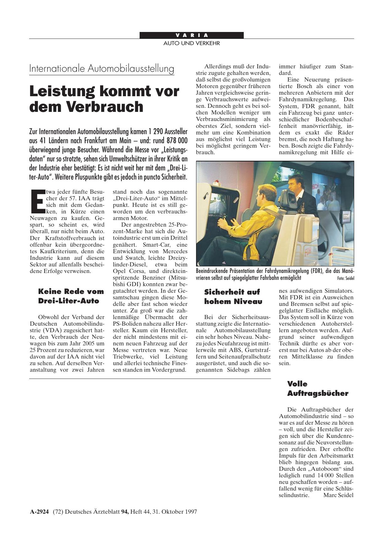 Vorschauseite 1: Internationale Automobilausstellung: Leistung kommt vor dem Verbrauch