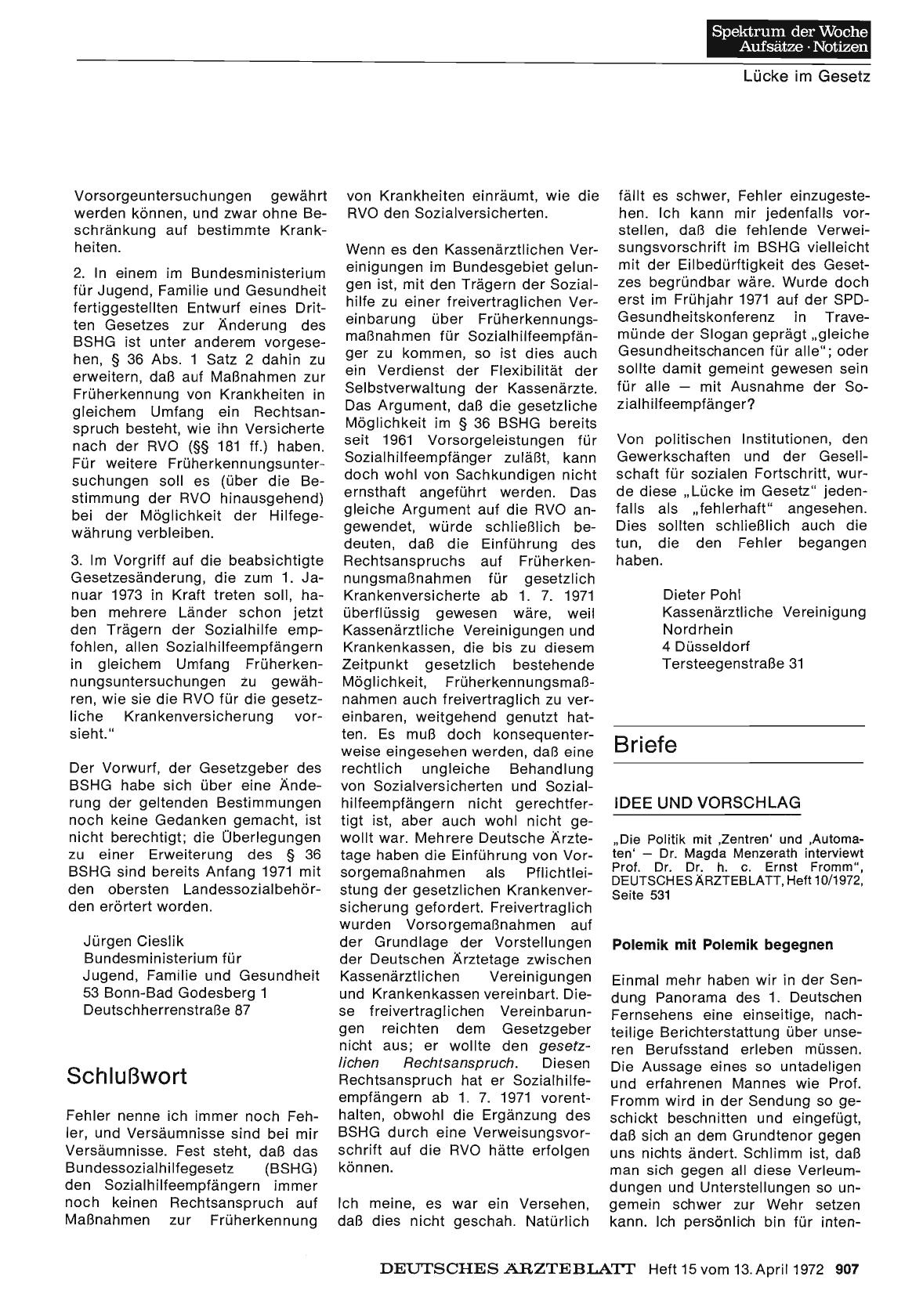 Vorschauseite 1: Lücke im Gesetz: Schlußwort