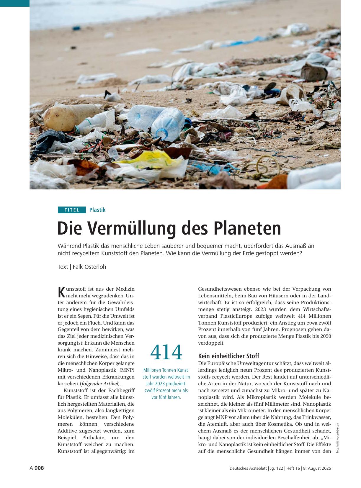 Vorschauseite 1: Plastik: Die Vermüllung des Planeten