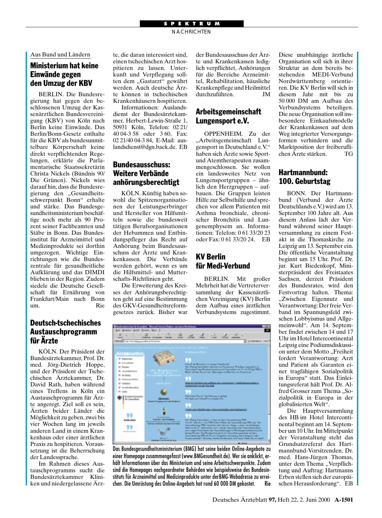 Vorschauseite 1: Homepage BMGesundheit. de