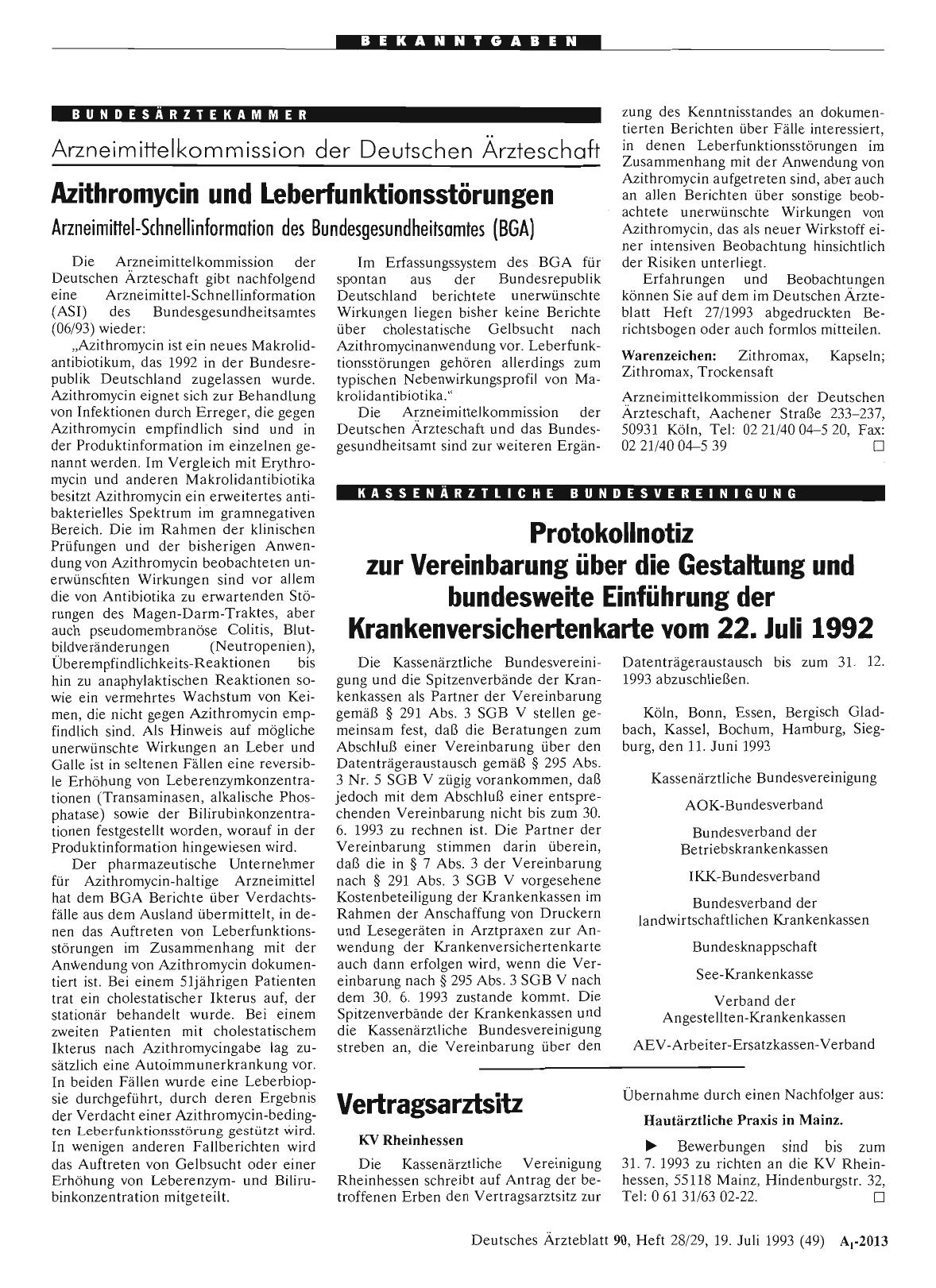 Vorschauseite 1: Azithromycin und Leberfunktionsstörungen