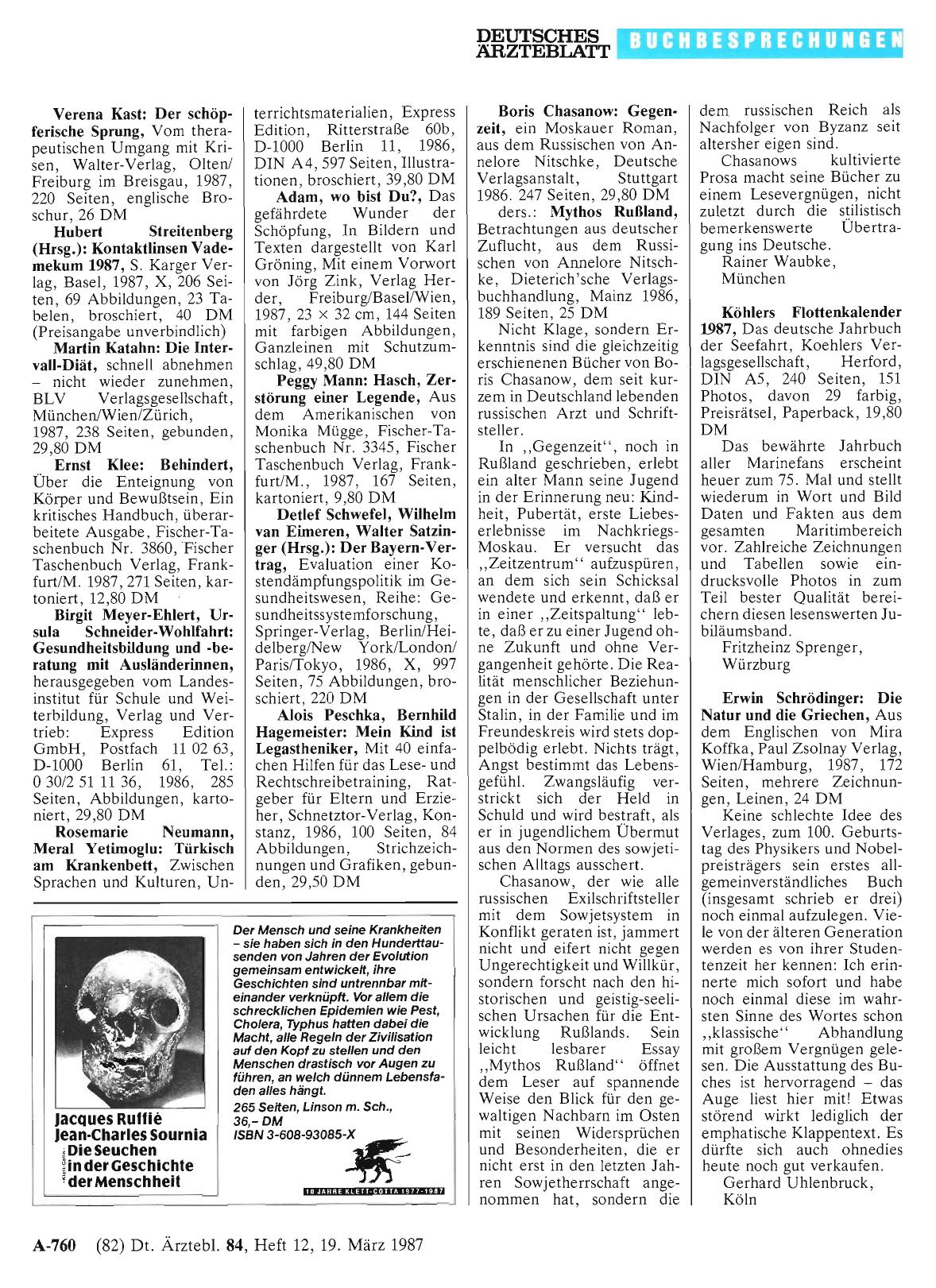Vorschauseite 1: Köhlers Flottenkalender 1987