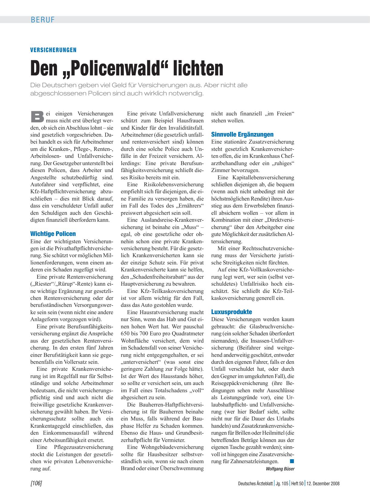 Vorschauseite 1: Versicherungen: Den „Policenwald“ lichten