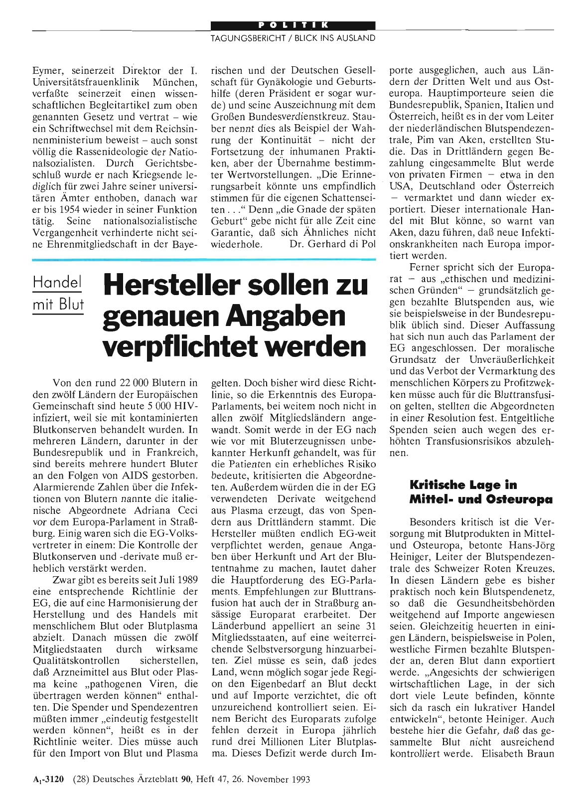 Vorschauseite 1: Handel mit Blut: Hersteller sollen zu genauen Angaben verpflichtet werden