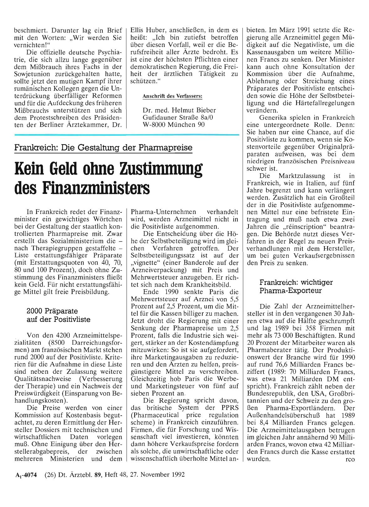 Vorschauseite 1: Frankreich: Die Gestaltung der Pharmapreise - Kein Geld ohne Zustimmung des Finanzministers