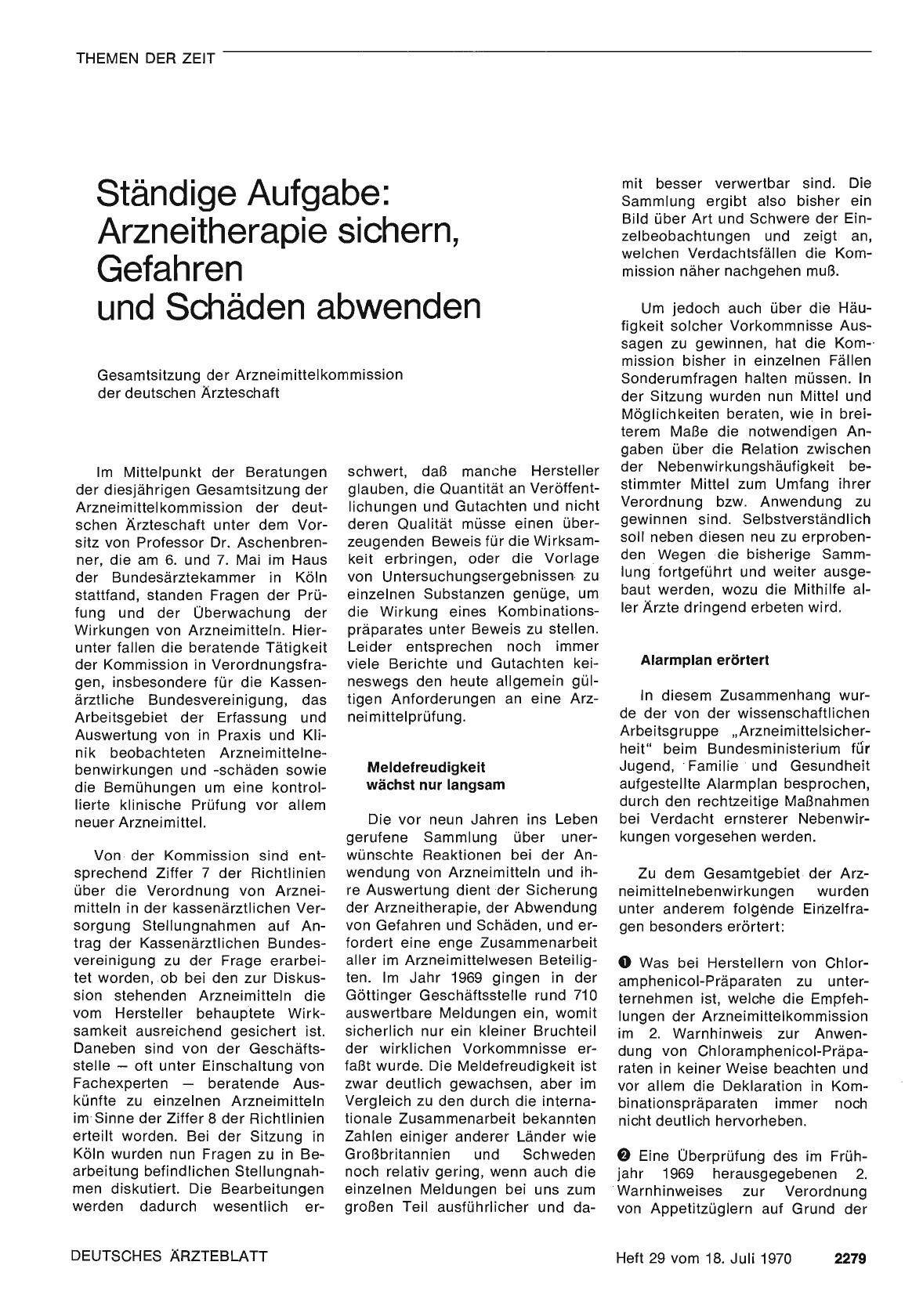 Vorschauseite 1: Ständige Aufgabe: Arzneitherapie sichern, Gefahren und Schäden abwenden