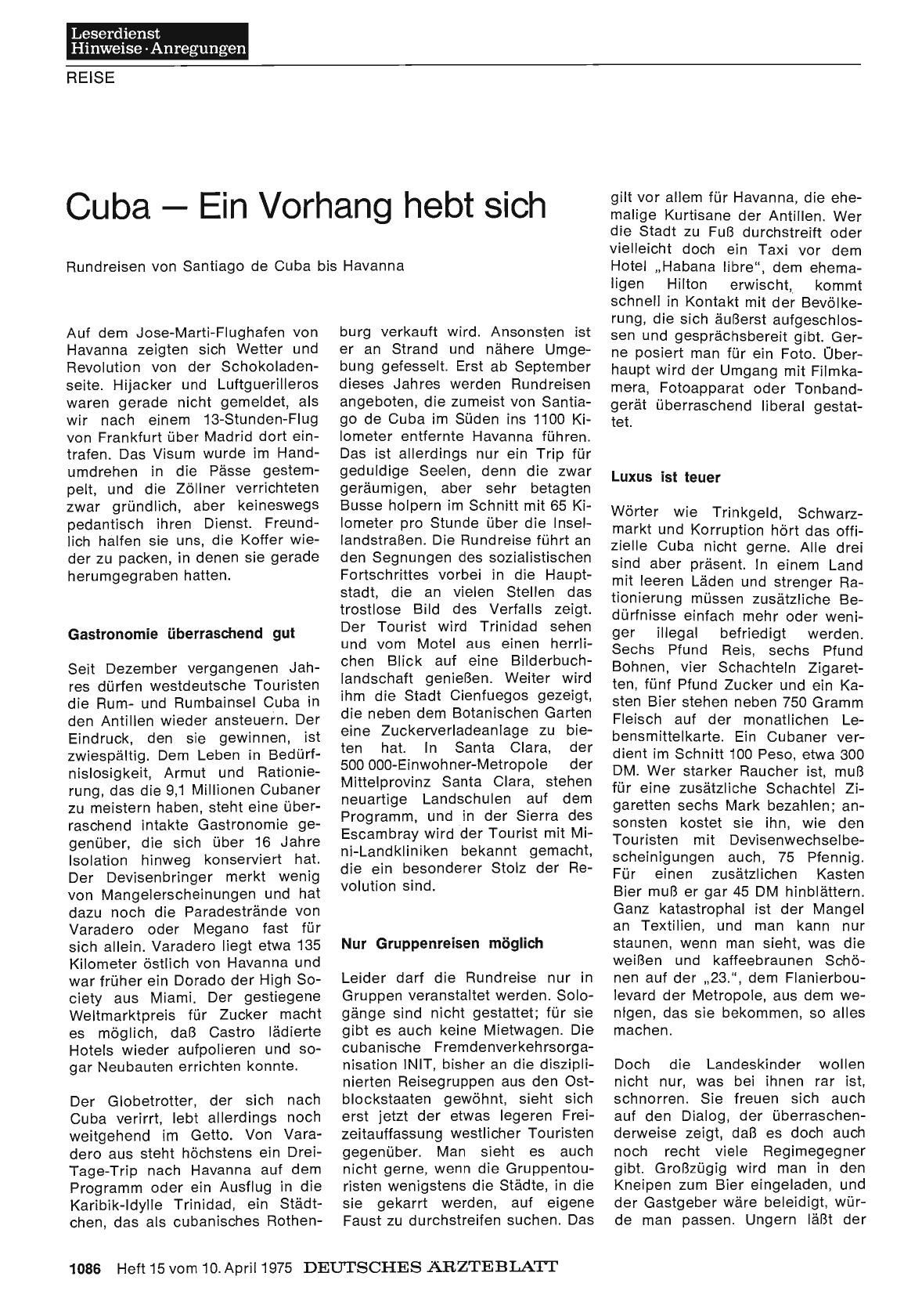 Vorschauseite 1: Cuba — Ein Vorhang hebt sich