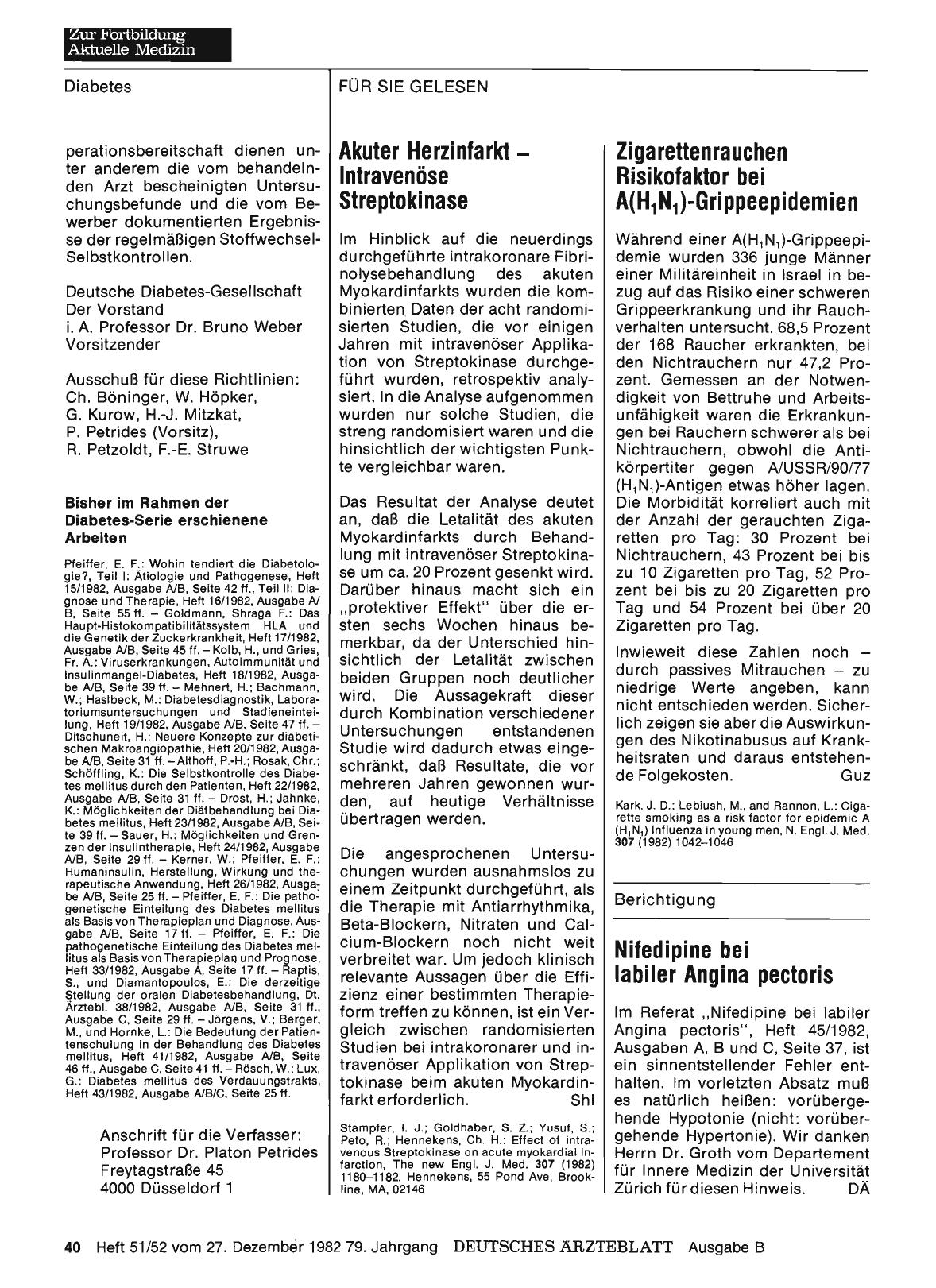 Vorschauseite 1: Berichtigung: Nifedipine bei labiler Angina pectoris