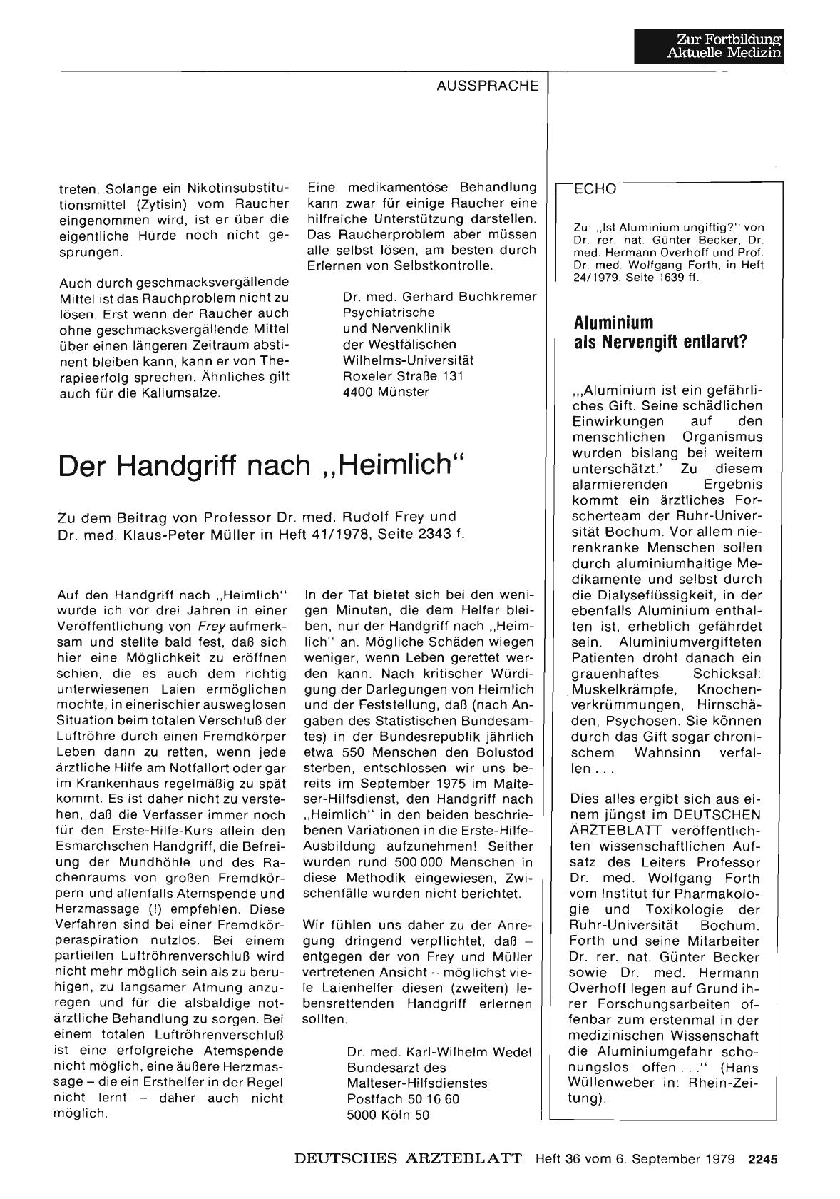 Vorschauseite 1: Der Handgriff nach „Heimlich“: Stellungnahme