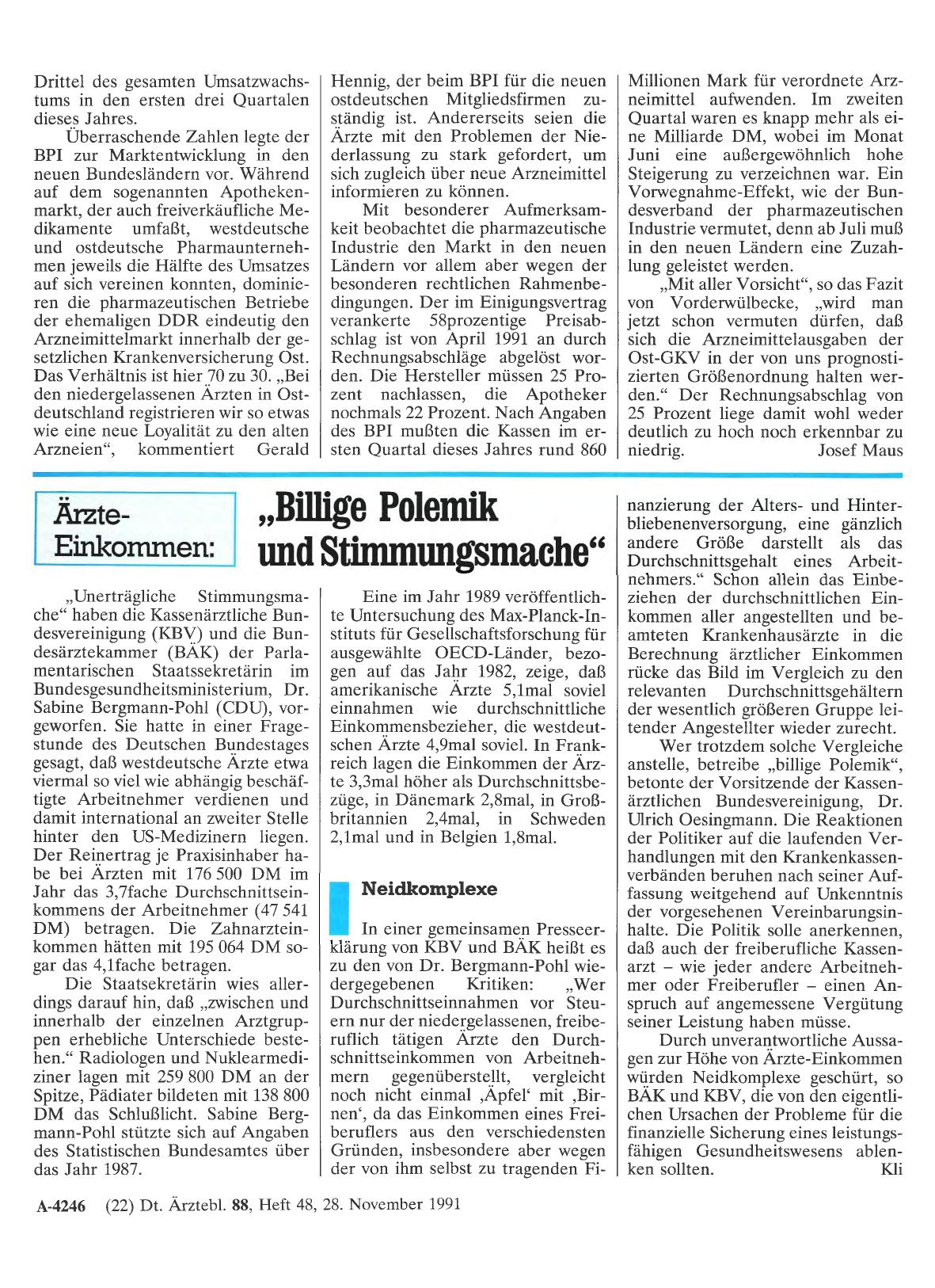 Vorschauseite 1: Ärzte-Einkommen: „Billige Polemik und Stimmungsmache“