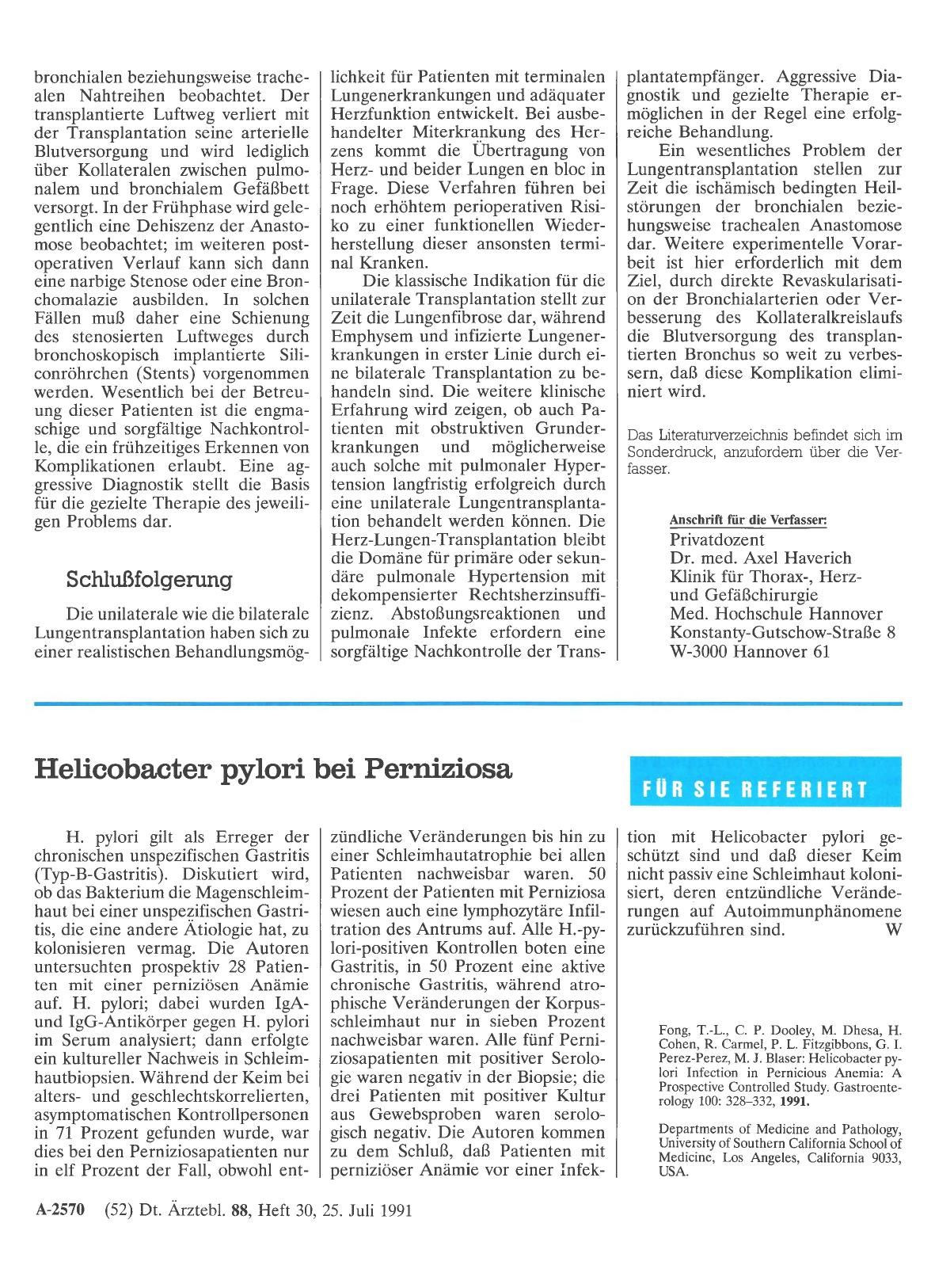 Vorschauseite 1: Helicobacter pylori bei Perniziosa