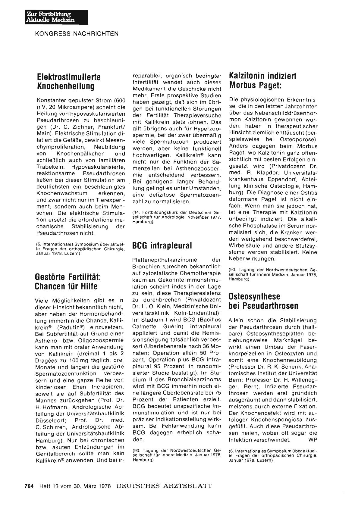 Vorschauseite 1: Kalzitonin indiziert Morbus Paget: