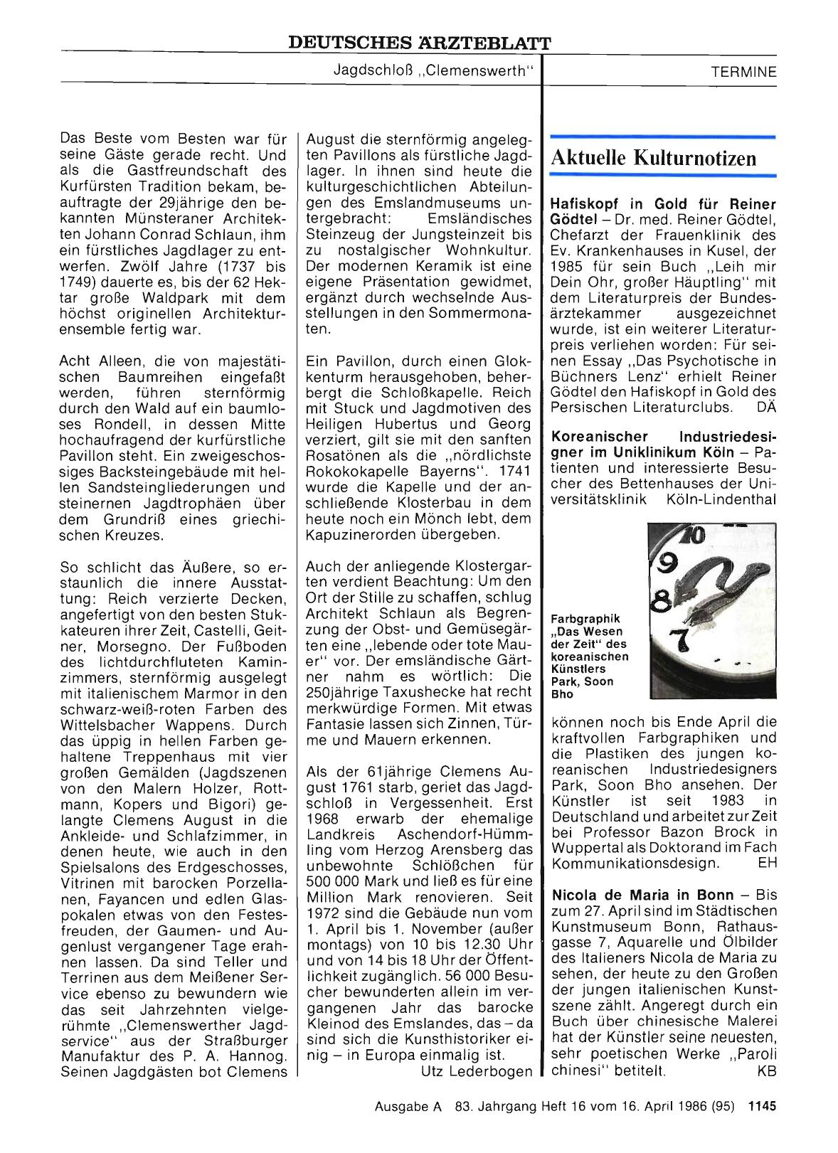 Vorschauseite 1: Aktuelle Kulturnotizen