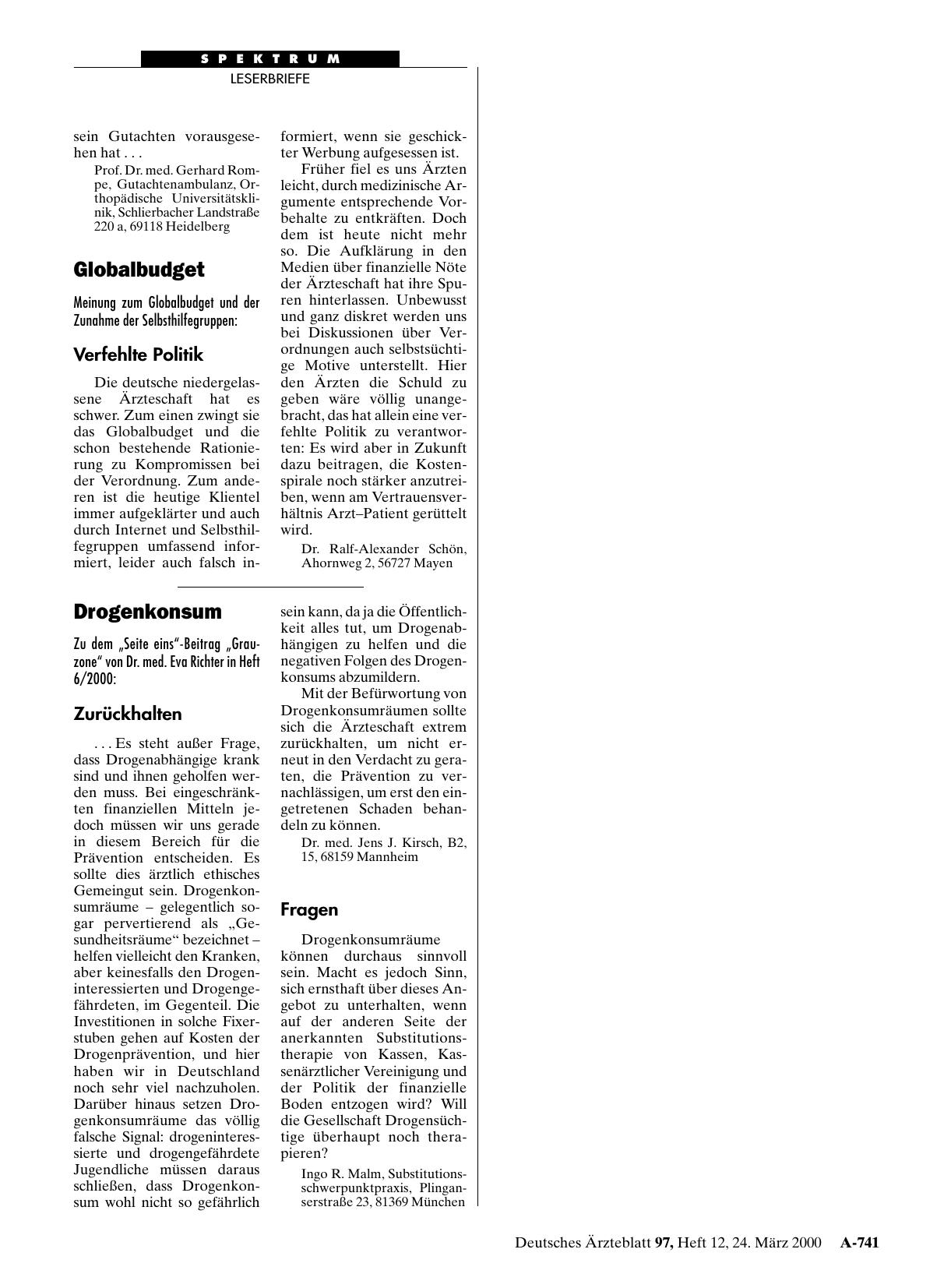 Vorschauseite 1: Globalbudget: Verfehlte Politik