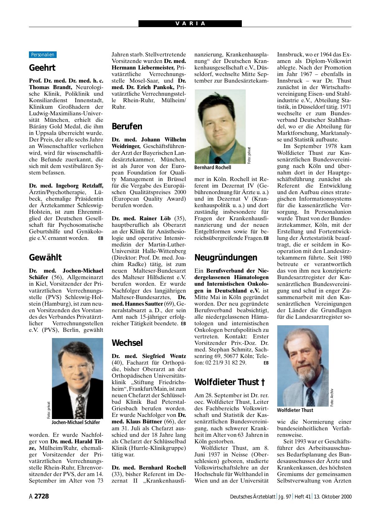 Vorschauseite 1: Wolfdieter Thust †