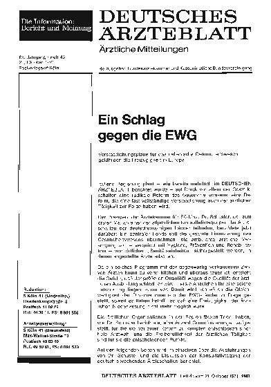 Vorschauseite 1: Ein Schlag gegen die EWG