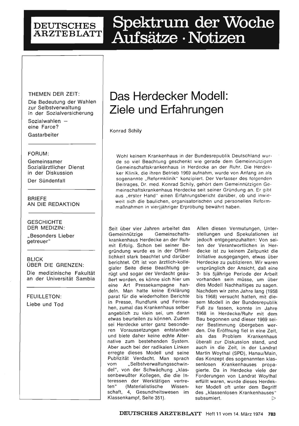 Vorschauseite 1: Das Herdecker Modell: Ziele und Erfahrungen