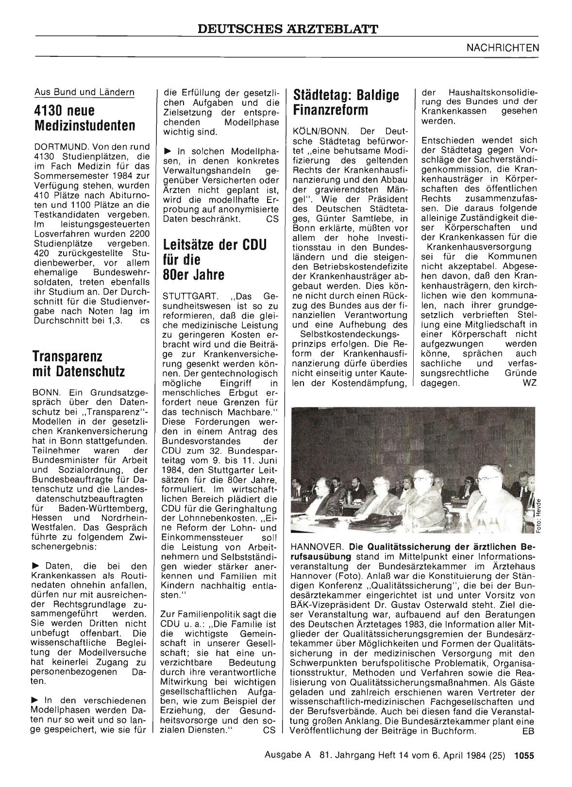 Vorschauseite 1: Leitsätze der CDU für die 80er Jahre
