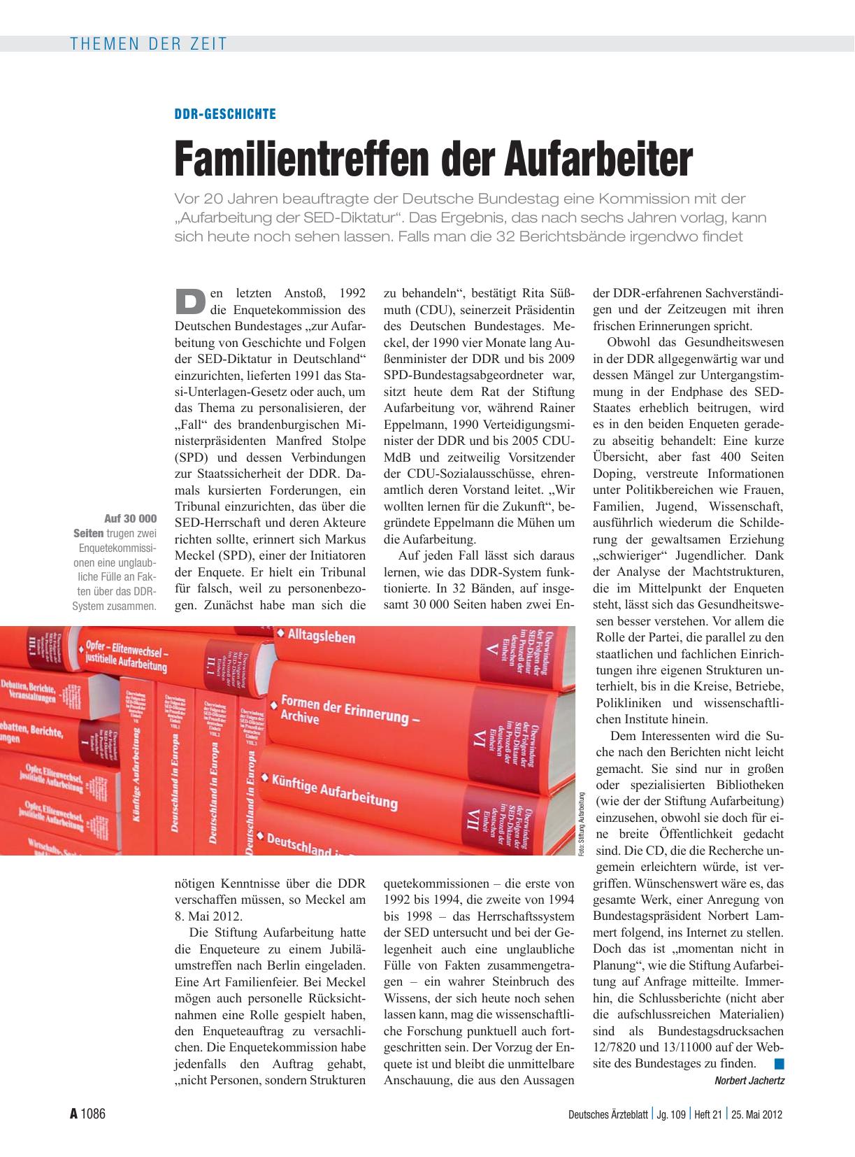 Vorschauseite 1: DDR-Geschichte: Familientreffen der Aufarbeiter