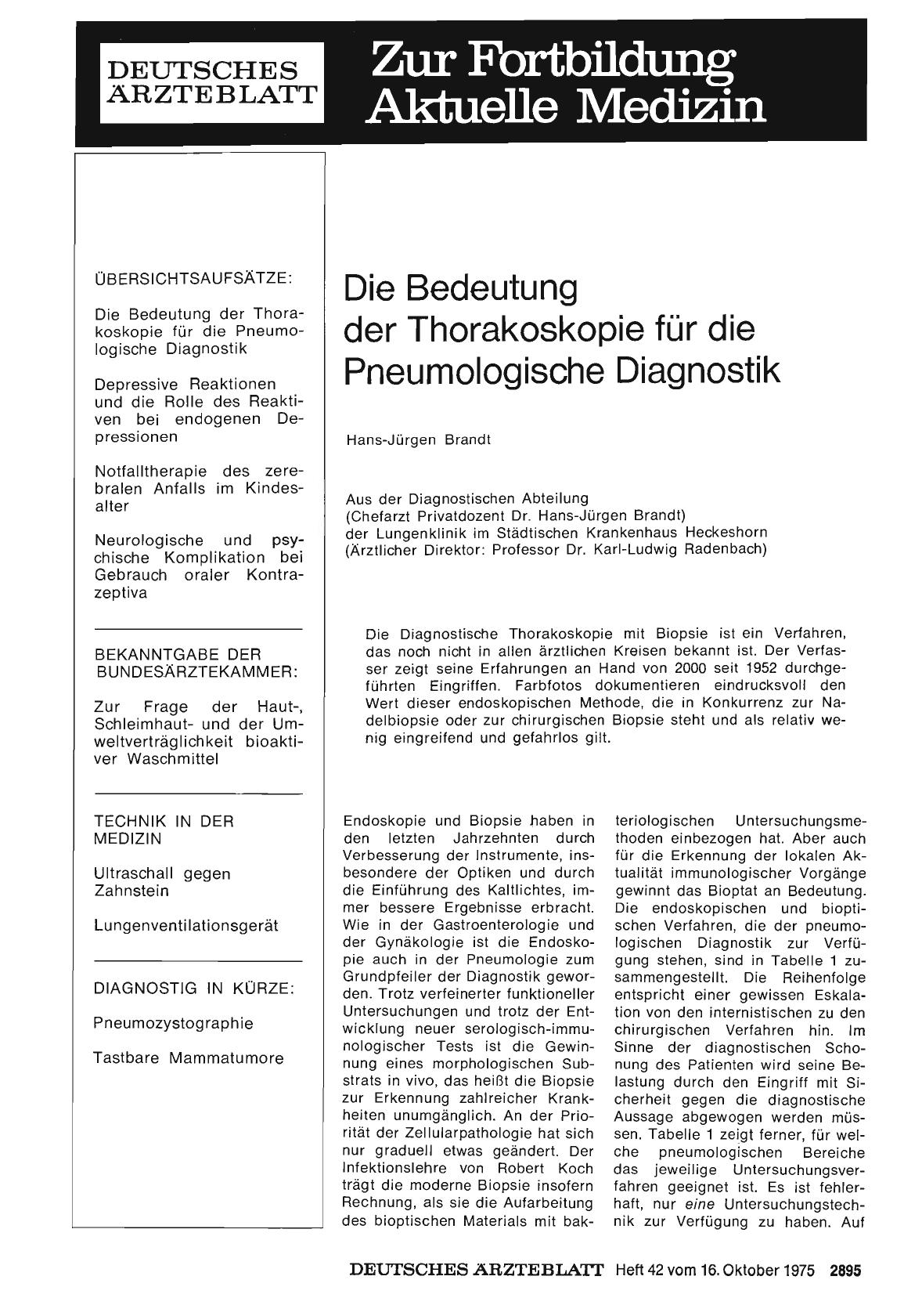 Vorschauseite 1: Die Bedeutung der Thorakoskopie für die Pneumologische Diagnostik
