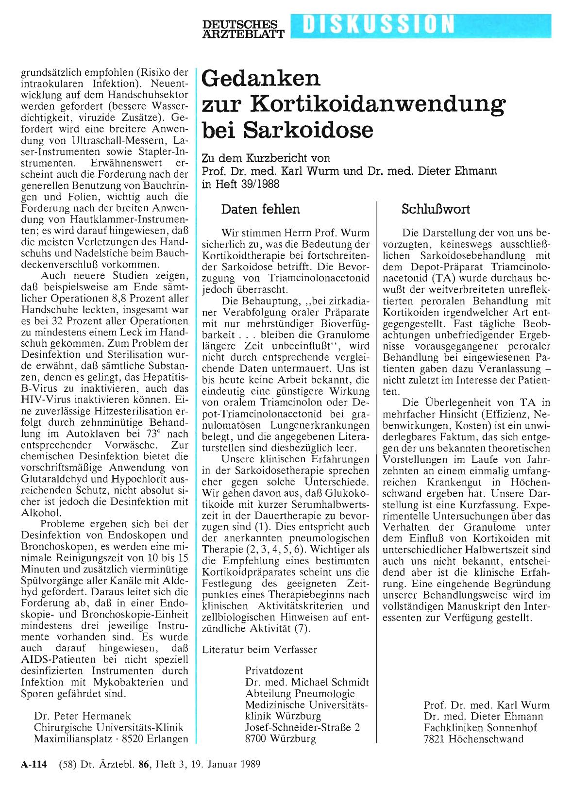 Vorschauseite 1: Gedanken zur Kortikoidanwendung bei Sarkoidose: Daten fehlen