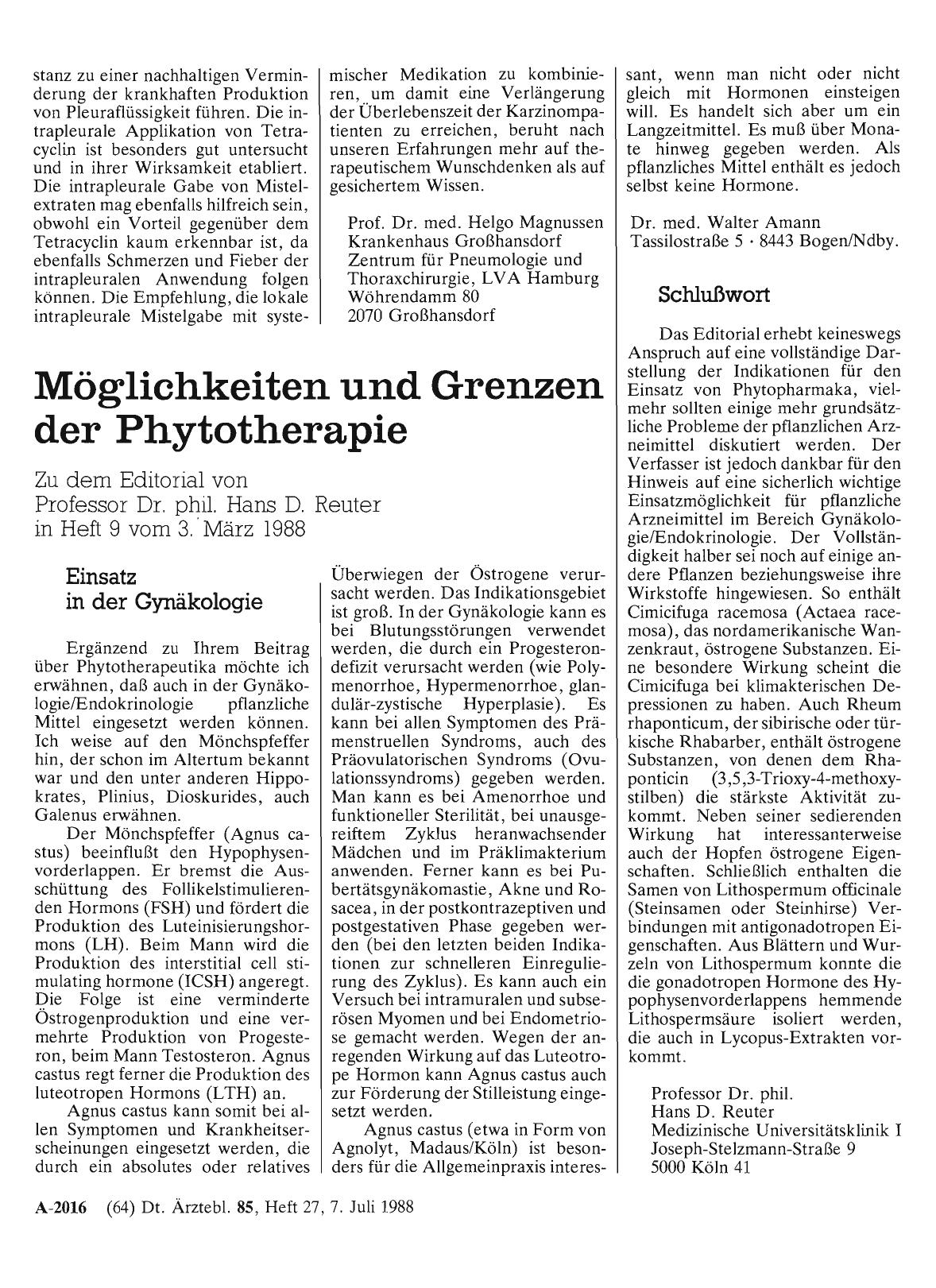 Vorschauseite 1: Möglichkeiten und Grenzen der Phytotherapie: Einsatz in der Gynäkologie