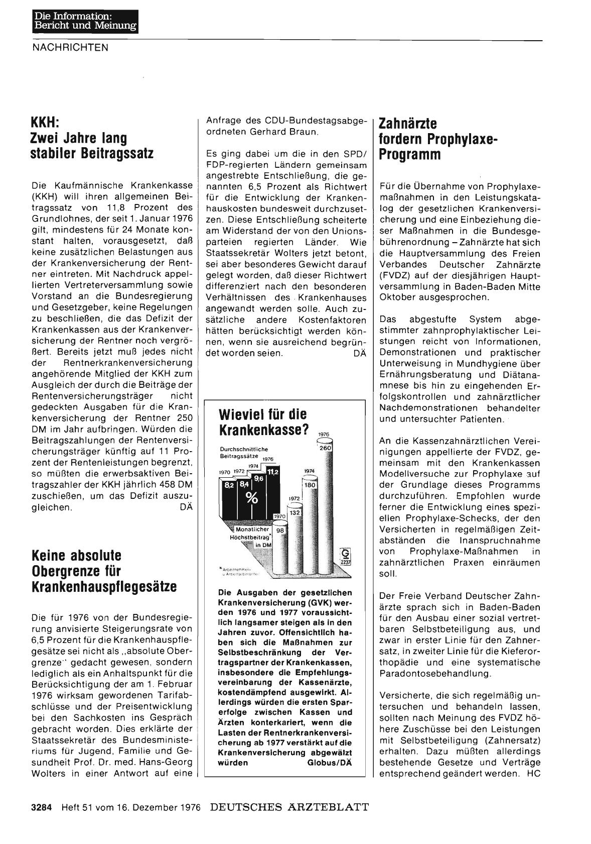 Vorschauseite 1: Zahnärzte fordern Prophylaxe-Programm