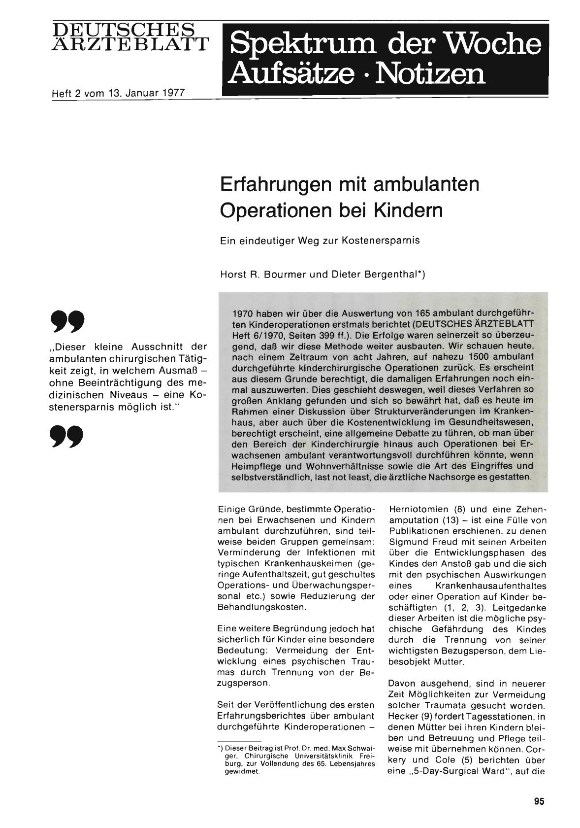 Vorschauseite 1: Erfahrungen mit ambulanten Operationen bei Kindern
