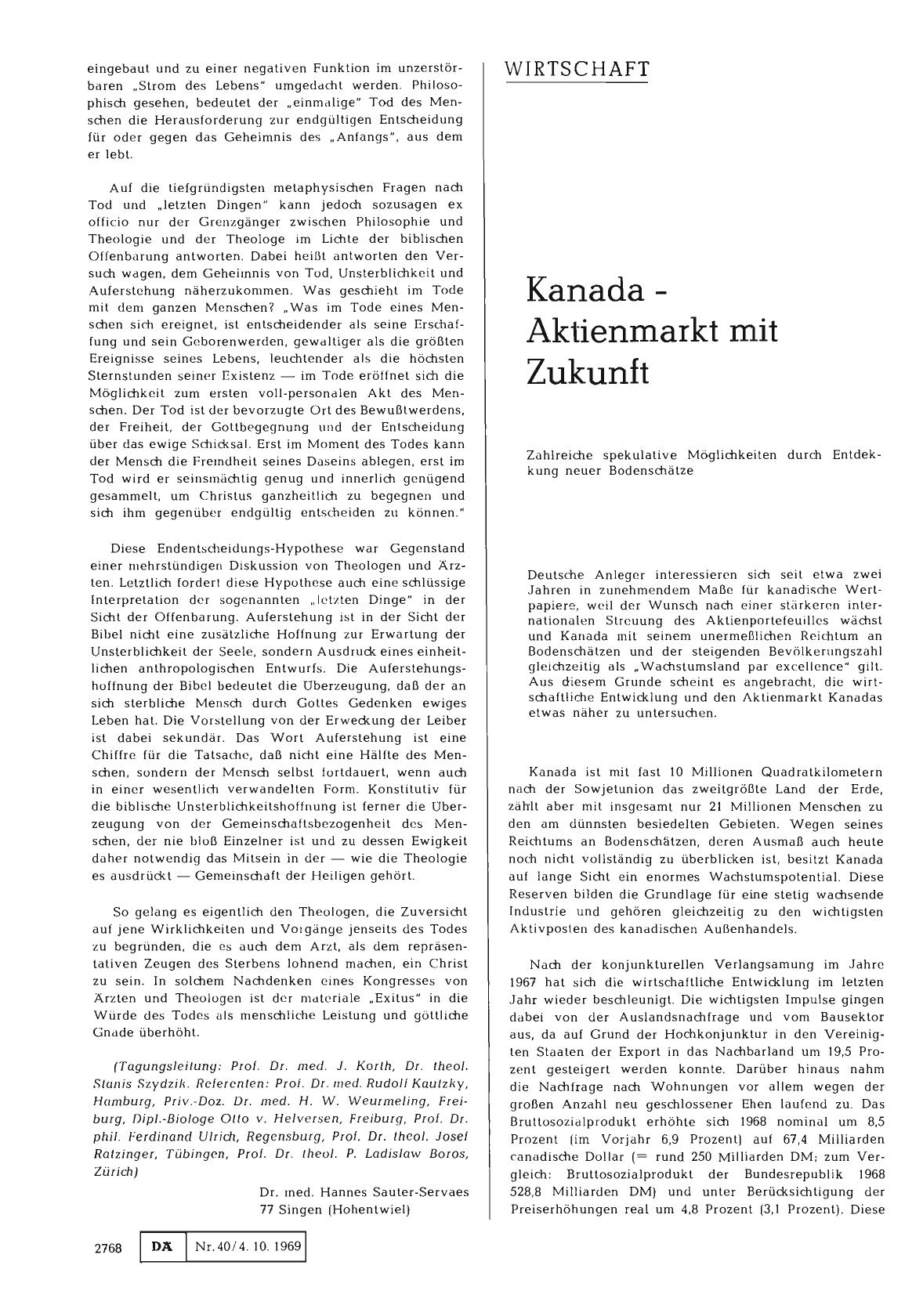 Vorschauseite 1: Kanada— Aktienmarkt mit Zukunft