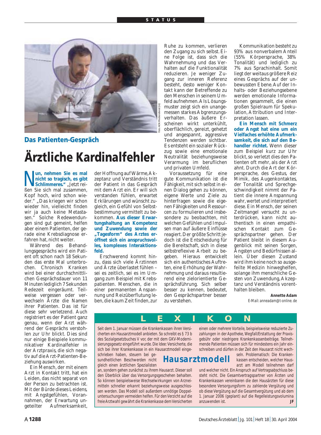 Vorschauseite 1: Lexikon: Hausarztmodell