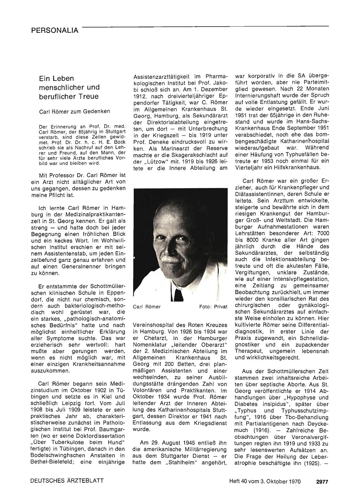 Vorschauseite 1: Ein Leben menschlicher und beruflicher Treue