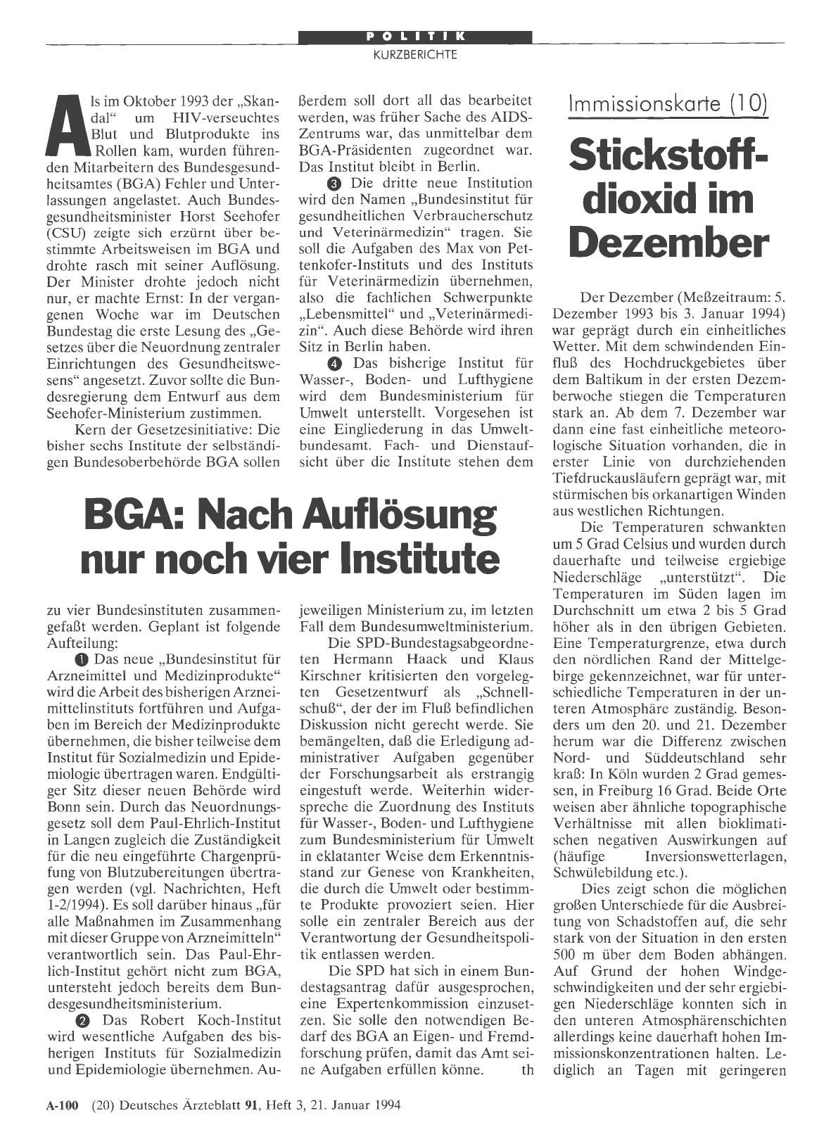Vorschauseite 1: Immissionskarte (10) Stickstoffdioxid im Dezember
