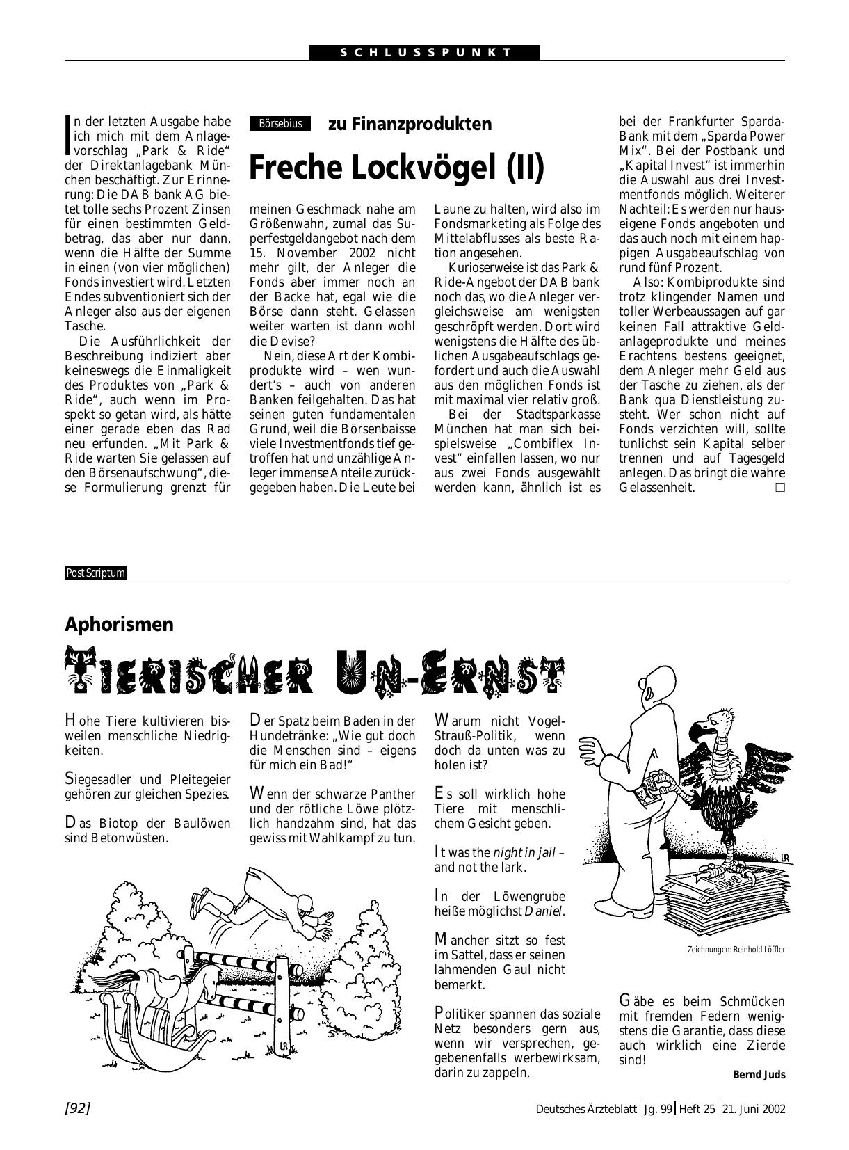Vorschauseite 1: zu Finanzprodukten: Freche Lockvögel (II)