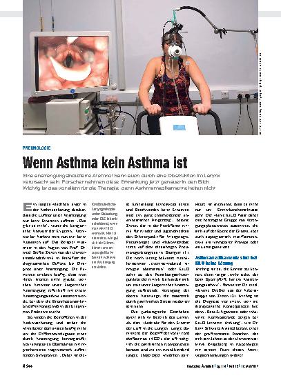 Vorschauseite 1: Pneumologie: Wenn Asthma kein Asthma ist