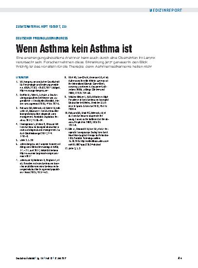 Vorschauseite 4: Pneumologie: Wenn Asthma kein Asthma ist