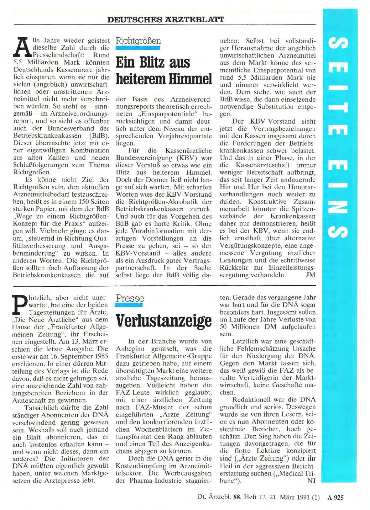 Vorschauseite 1: Presse: Verlustanzeige
