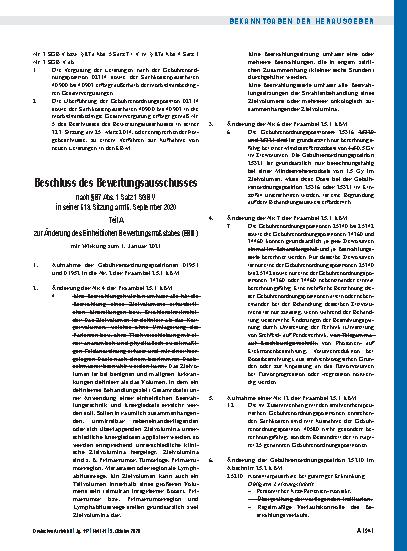 Vorschauseite 4: Beschluss des Bewertungsausschusses nach § 87 Abs. 1 Satz 1 SGB V in seiner 513. Sitzung am 15. September 2020