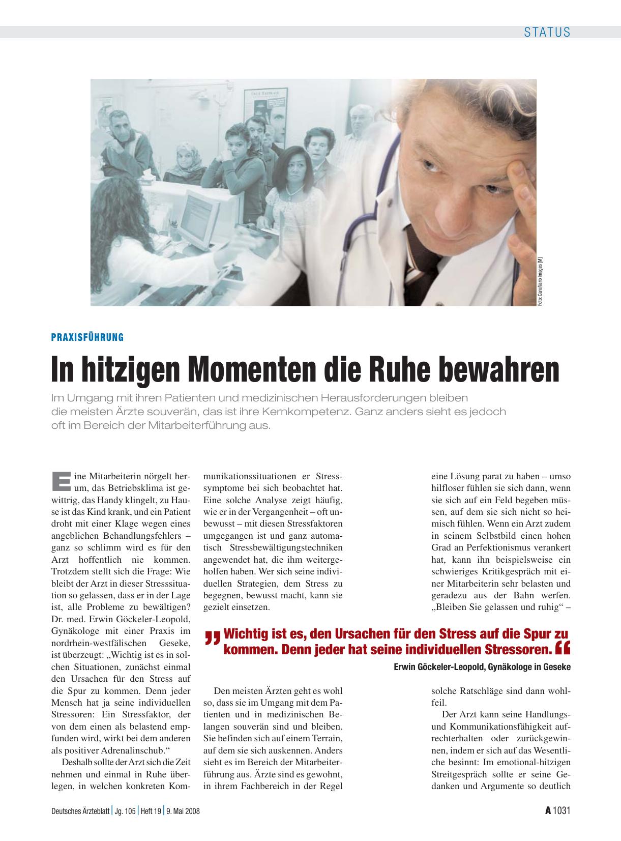Vorschauseite 1: Praxisführung: In hitzigen Momenten die Ruhe bewahren