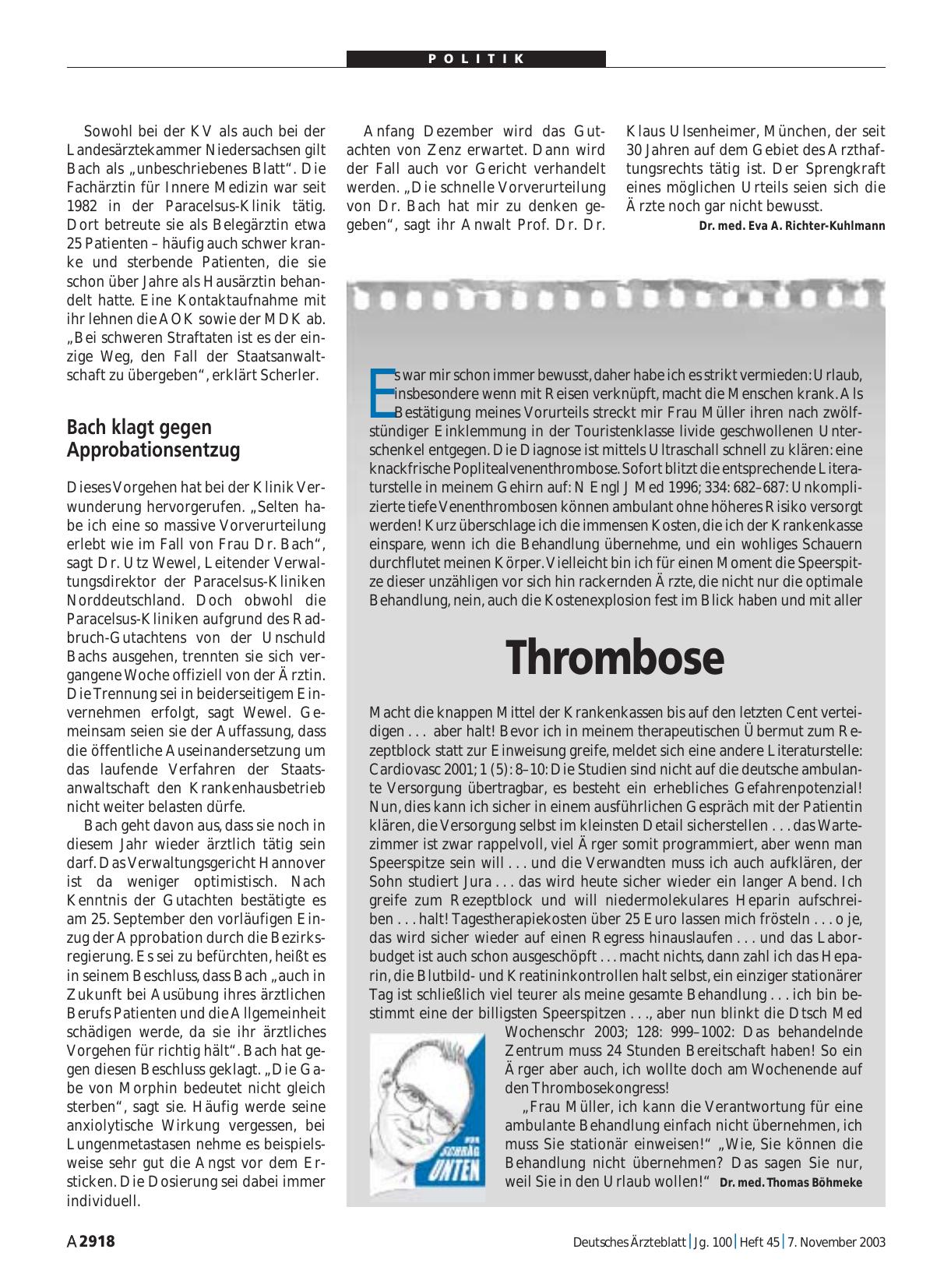 Vorschauseite 1: Thrombose